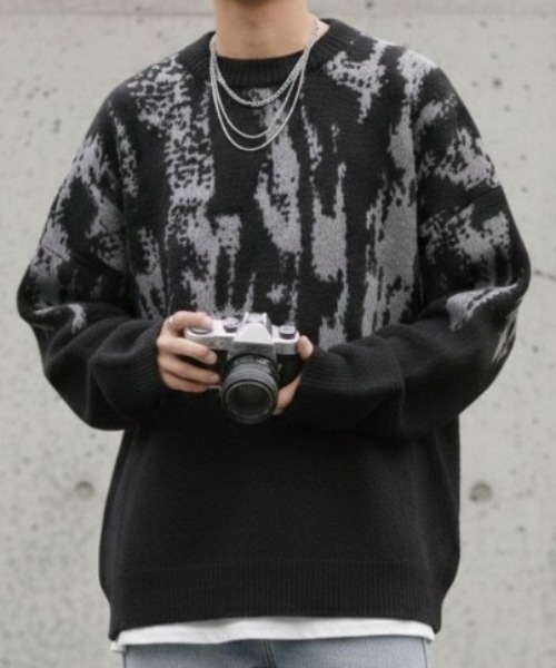 link lot セーター ニット 「25年秋冬新作」タイダイ柄ビッグニット