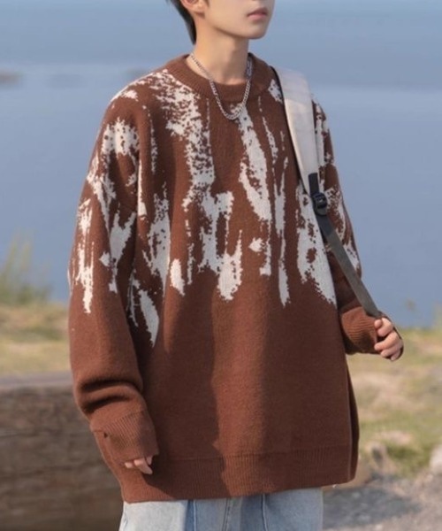 link lot セーター ニット 「25年秋冬新作」タイダイ柄ビッグニット