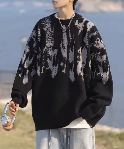 link lot セーター ニット 「25年秋冬新作」タイダイ柄ビッグニット