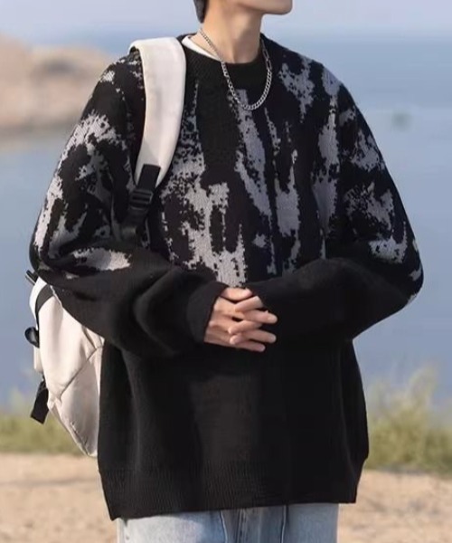 link lot セーター ニット 「25年秋冬新作」タイダイ柄ビッグニット