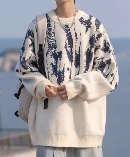 link lot セーター ニット 「25年秋冬新作」タイダイ柄ビッグニット