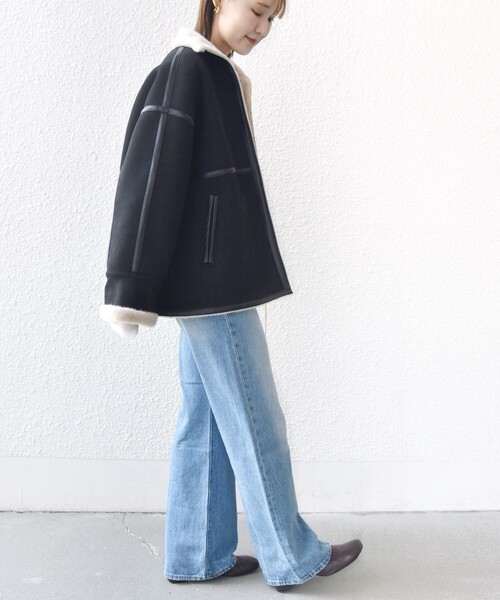 SHIPS（シップス） ムートンコート ボアコート フェイク ムートン