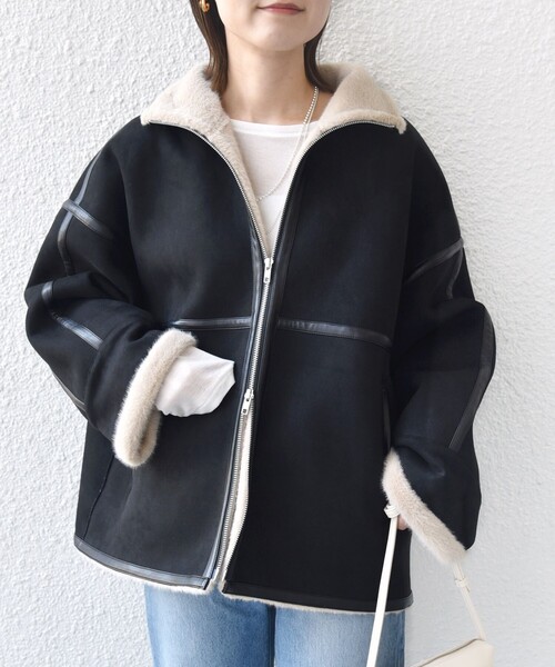 SHIPS（シップス） ムートンコート ボアコート フェイク ムートン