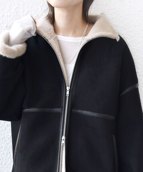 SHIPS（シップス） ムートンコート ボアコート フェイク ムートン