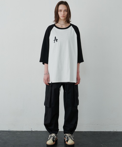 「AIVER」 半袖Tシャツ SMALL ホワイト×ブラック メンズ_画像3