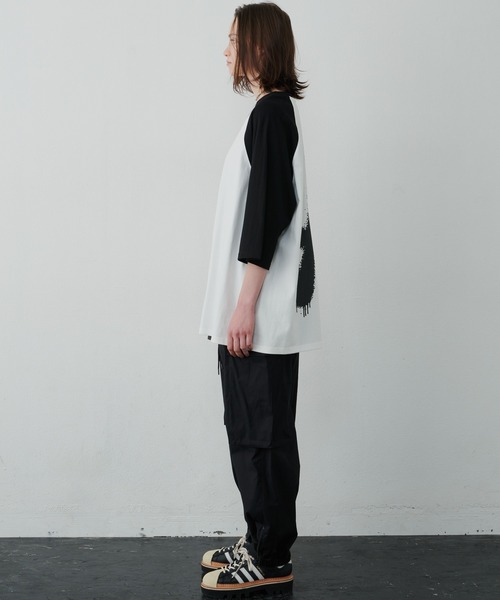 「AIVER」 半袖Tシャツ SMALL ホワイト×ブラック メンズ_画像4