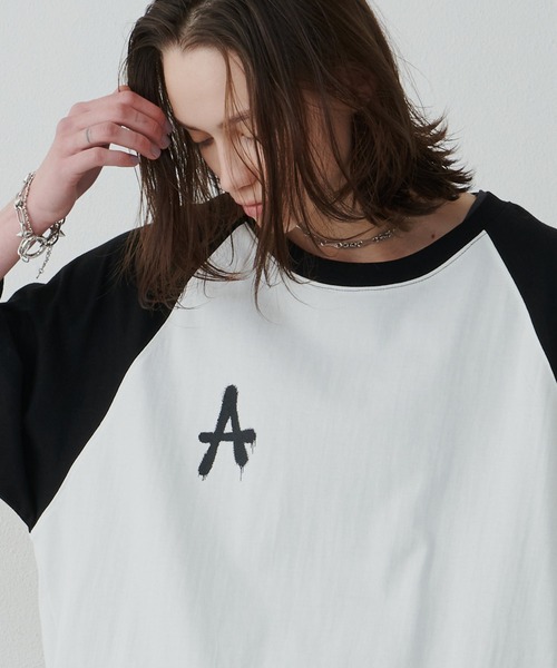 「AIVER」 半袖Tシャツ SMALL ホワイト×ブラック メンズ_画像8