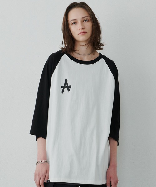 「AIVER」 半袖Tシャツ SMALL ホワイト×ブラック メンズ_画像9