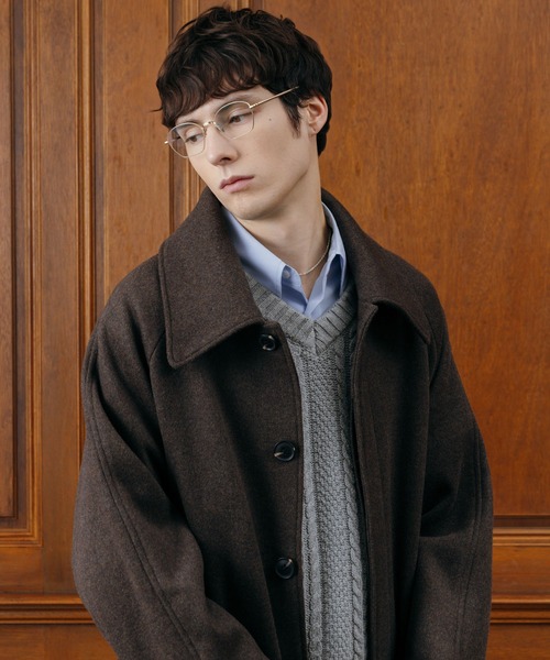 LURAKU ステンカラーコート コート 「LURAKU」Wool soutien collar