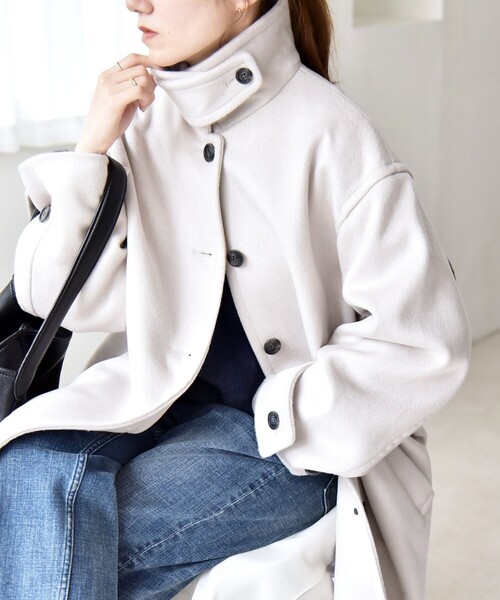 quaranciel ステンカラーコート コート quaranciel: PURE WOOL