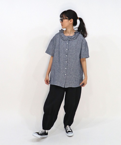 haupia（ハウピア） 半袖ブラウス MEDIUM スモークピンク レディース 