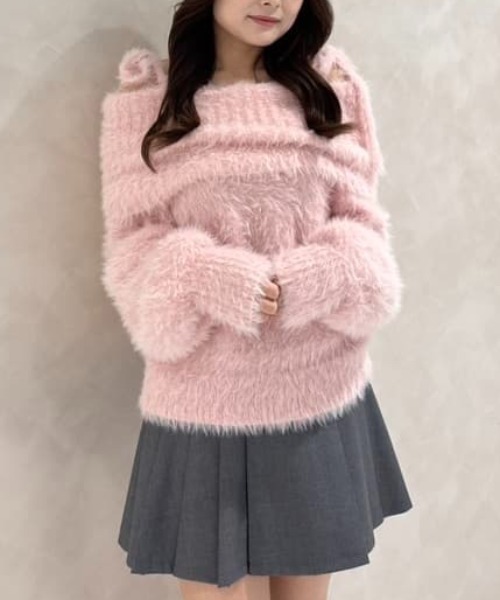 ジルバイジルスチュアート　袖フェイクファーカーデトップス JILLSTUART 袖フェイクファーカーデトップス | JILL by JILL STUART（ジル バイ