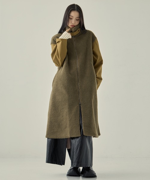 VACHEMENT ヴァシュモン ウール ロングコート シャギー バイル コート