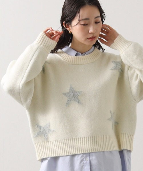 グレディブリリアンFOXヤクVネックワイドニット ブラウン ニット