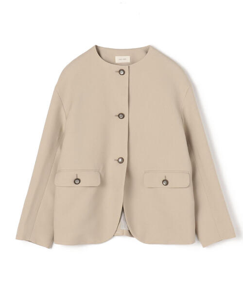 【美品】TOMORROWLAND トゥモローランド　ノーカラージャケット　36 TOMORROWLAND（トゥモローランド） ノーカラージャケット 36 ベージュ