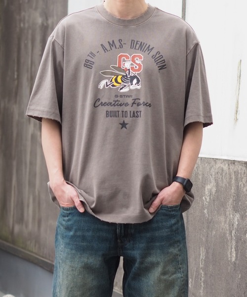 G-STAR RAW tシャツ Front Angry Bee T-Shirt/ヴィンテージライク