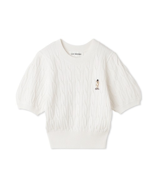 「LILY BROWN」 半袖ニット ONE SIZE ベージュ レディースの画像