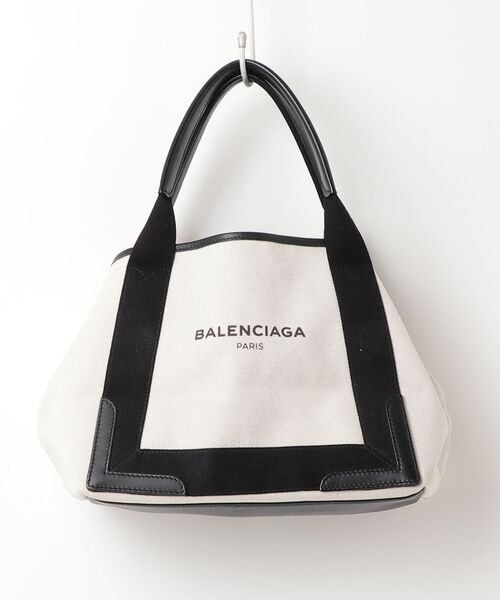 BALENCIAGA（バレンシアガ） ネイビーカバス トートバッグ - ホワイト