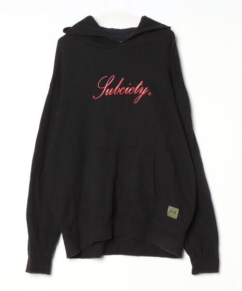 Subciety（サブサエティ） プルオーバーパーカー - ブラック×レッド 
