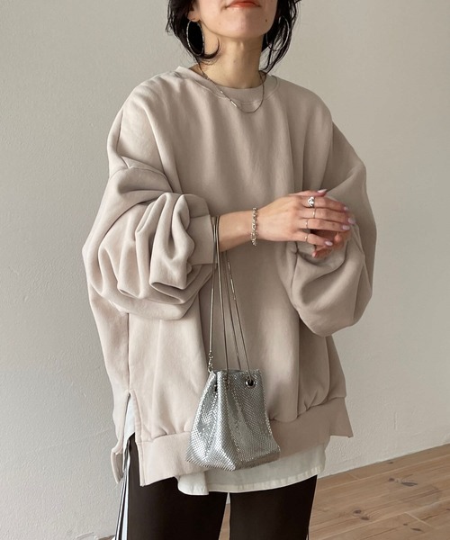 「wee9s」 スウェットカットソー SHORT ブラック系その他 レディース_画像9