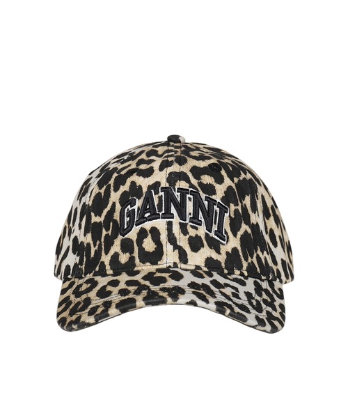 GANNI（ガニー） キャップ 帽子 WASHED COTTON CANVAS CAP LEO EMB