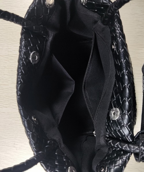 ReRe ハンドバッグ 編み込みデザイン×ミニバッグ付きハンドバッグ