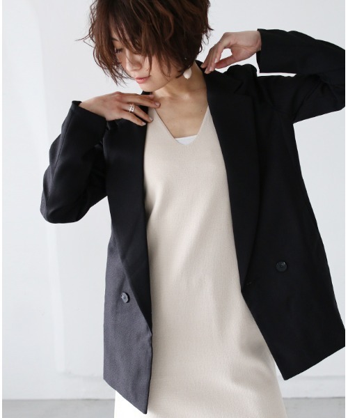 「Ehre style」 テーラードジャケット FREE ブラック レディース_画像4