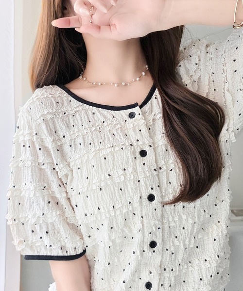 mily bilet カーディガン 夏 半袖 「mily bilet」フレンチシックな装い