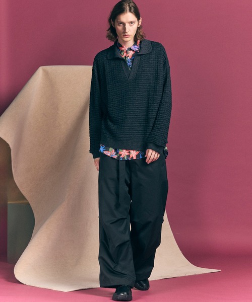 「MAISON SPECIAL」 長袖ニット 2 ダークブラック メンズの画像