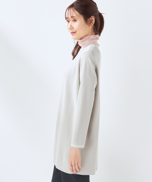 「A/C DESIGN BY ALPHA CUBIC」 ニットカーディガン L ネイビー レディース_画像3