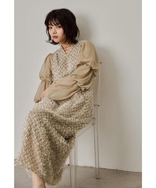 「niana」 長袖ワンピース S ブラック レディースの画像
