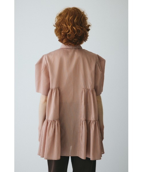 ブラウス シャツ Side gather A line shirt　　サイドギャザーAラインシャツ レディースの画像