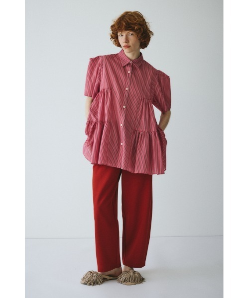 HeRIN.CYE ブラウス シャツ Side gather A line shirt サイドギャザーA
