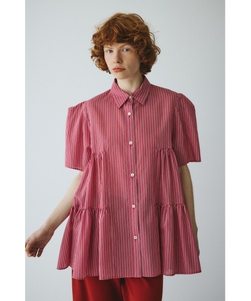 HeRIN.CYE ブラウス シャツ Side gather A line shirt サイドギャザーA