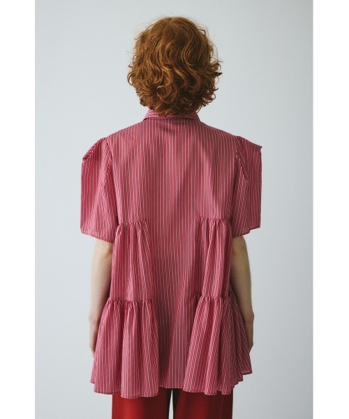 ブラウス シャツ Side gather A line shirt　　サイドギャザーAラインシャツ レディースの画像