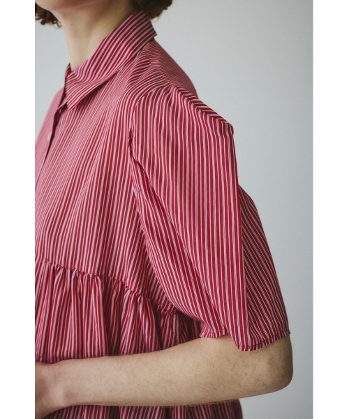 ブラウス シャツ Side gather A line shirt　　サイドギャザーAラインシャツ レディースの画像