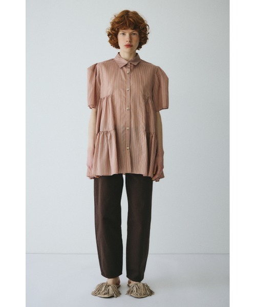 HeRIN.CYE ブラウス シャツ Side gather A line shirt サイドギャザーA