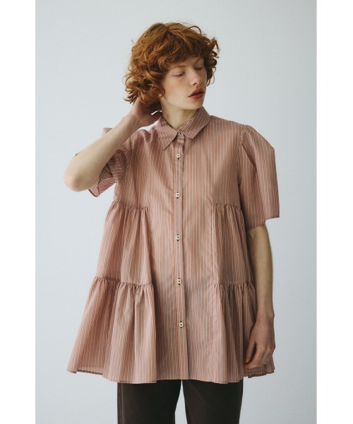 HeRIN.CYE ブラウス シャツ Side gather A line shirt サイドギャザーA
