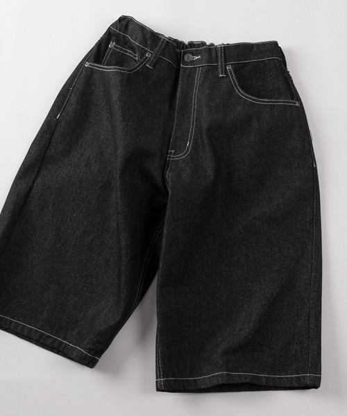 ハーフパンツ ジーンズ 「82」リジッドデニム ワイド ショートパンツ