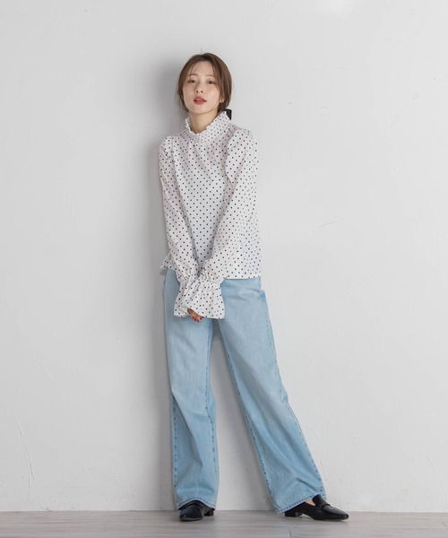「QUEENS COURT」 長袖ブラウス M ブラック系その他 レディース_画像7