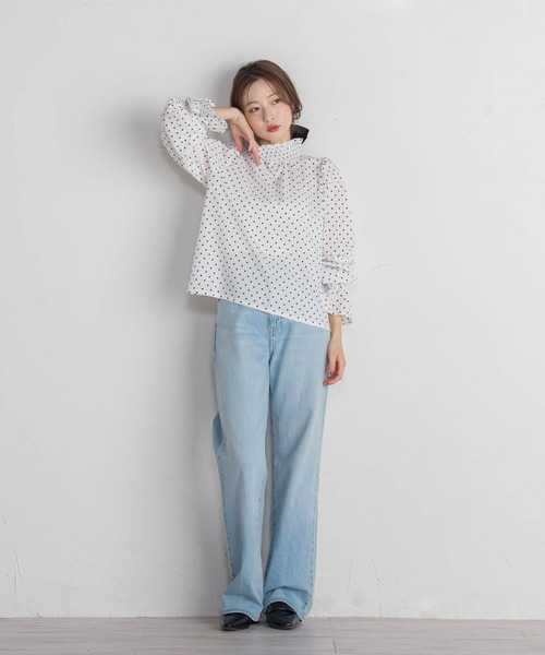 「QUEENS COURT」 長袖ブラウス M ブラック系その他 レディース_画像9