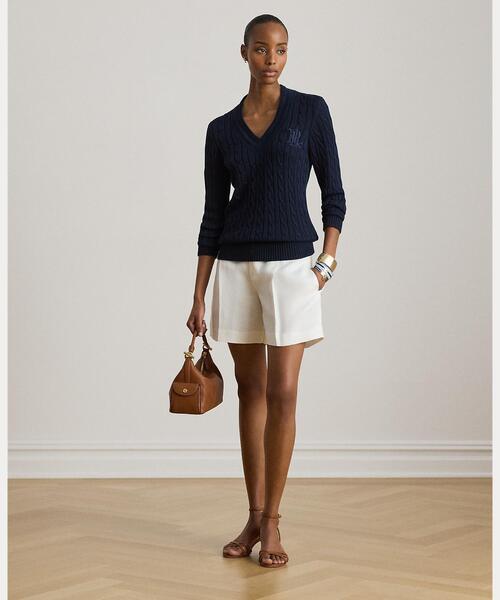ポロラルフローレン　レディース　ショートパンツ　リネン　麻 LAUREN RALPH LAUREN（ローレン ラルフローレン） パンツ プリーテッド