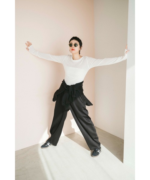 「HANNE」 イージーパンツ FREE ブラック レディース_画像5