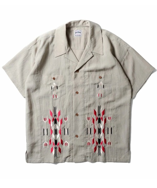 HOUSTON（ヒューストン） スマホショルダー シャツ 半袖 LINEN CHIMAYO