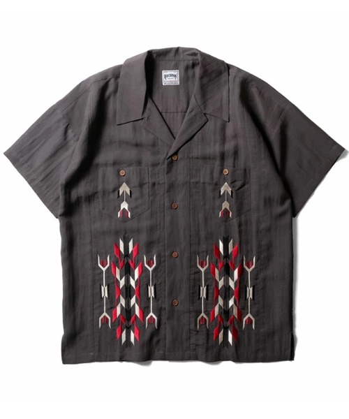 HOUSTON（ヒューストン） スマホショルダー シャツ 半袖 LINEN CHIMAYO