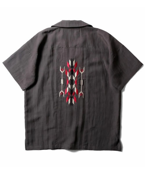 HOUSTON（ヒューストン） スマホショルダー シャツ 半袖 LINEN CHIMAYO