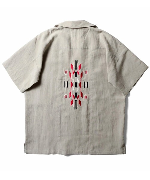 HOUSTON（ヒューストン） スマホショルダー シャツ 半袖 LINEN CHIMAYO