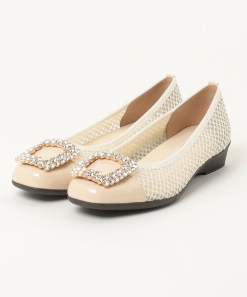 パンプス 「Bridget Birkin Walk」ビジューモチーフメッシュパンプス (55223B)