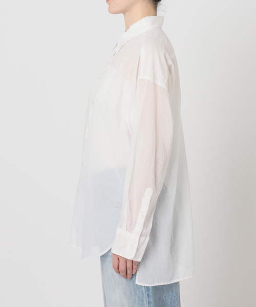 plageホワイトシースルーシャツ plage（プラージュ） ブラウス シャツ 「追加」fluffy sheer シャツ 2