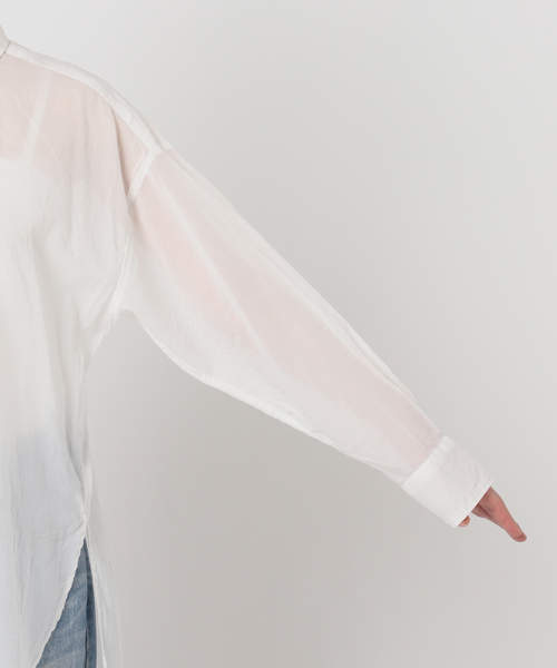 plageホワイトシースルーシャツ plage（プラージュ） ブラウス シャツ 「追加」fluffy sheer シャツ 2